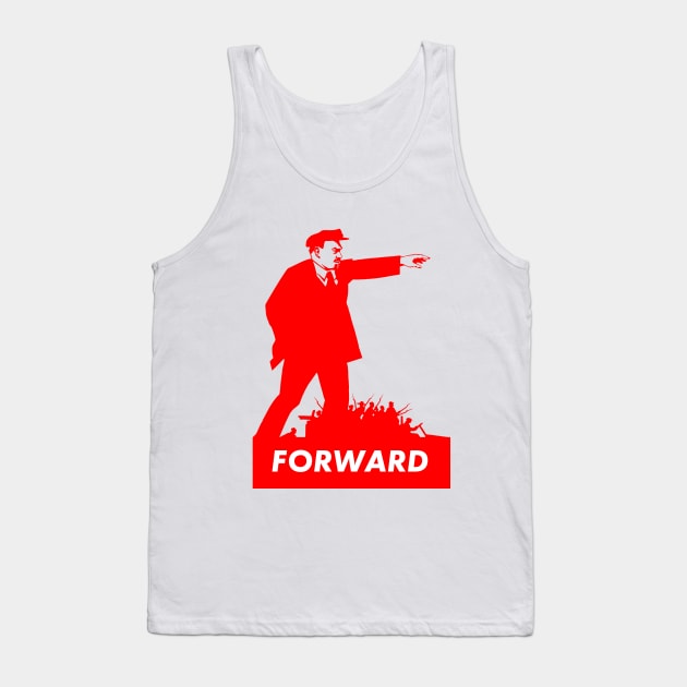 "Forward" Lenin Illustration Tank Top by Raimondi